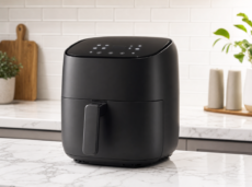 Matte Black Compact Digital Touchscreen Air Fryer